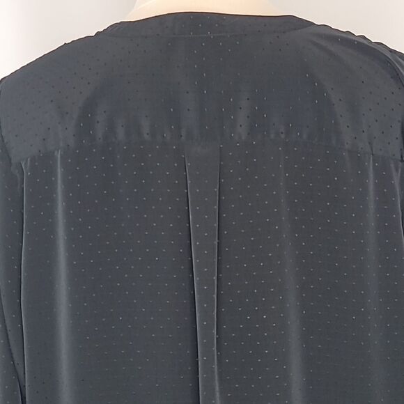 Ava & Viv Black Long Sleeve Dot Textured Blouse - Picture 8 of 10